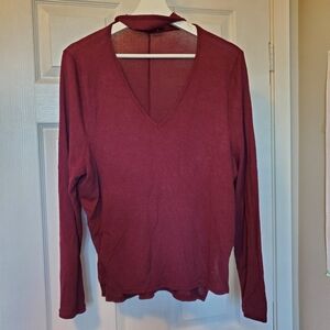 Last Chance Burgundy red pullover